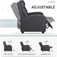 Homall Modern Recliner Chair Padded Seat Pu Leather for Living Room Single Sofa Recliner Seat Club Chair Home Theater Seating (Black) - Image 4
