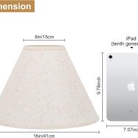Empire Lamp Shades Set of 2, 6" Top x 16" Bottom x 10.8" High, Large Beige Lamp Shades for Table Lamps Floor Lamps, Natural Linen Lampshades Replacement, Spider, Harp Holders Included, Easy Assembly - Image 2