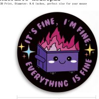 Gctriki Dumpster on Fire Mouse Pad, Cute Round Mouse Pads for Desk, Funny Purple Dumpster Mousepad for Laptop Gaming, Stitched Edge Non-Slip Rubber Base, Cute Office Desk Accessories Decor for Women - Image 4