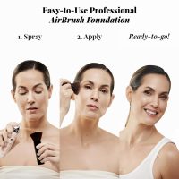 MagicMinerals AirBrush Foundation by Jerome Alexander – 2pc Set with Airbrush Foundation and Kabuki Brush - Spray Makeup with Anti-aging Ingredients for Smooth Radiant Skin - Light Medium - Image 3