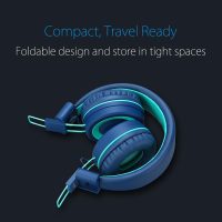 Kids Headphones - noot products K11 Foldable Stereo Tangle-Free 3.5mm Jack Wired Cord On-Ear Headset for Children/Teens/Boys/Girls/Smartphones/School/Kindle/Airplane Travel/Plane/Tablet (Navy/Teal) - Image 4