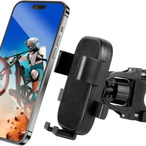 Motorcycle Phone Mount,Bike Phone Holder, Bicycle Handlebar Cell Phone Mount Smartphone Holder Mount 360° Adjustable One Hand Operation, Bike Accessories Handlebar Phone Clip Holder, 94001