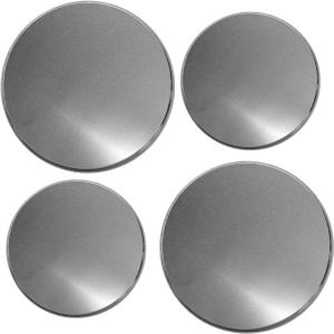 Reston Lloyd, Burner Covers For Electric Stovetop, Decorative Lightweight Tin Covers, Set of 4 (2-8 inch & 2-10 inch), Conceals Messy Drip Pans, Stainless Steel Color