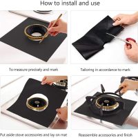 Forlivese Reusable Gas Stove Burner Covers -10 Pack Non-Stick Stovetop Burner Liners Gas Range Protectors Size 10.6x 10.6 Inch Cuttable Dishwasher Safe Easy to Clean - Image 2