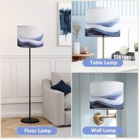 Lamp Shades set of 2 with Waves and Oceans, 13x13x10in Fabric Lamp Shades for Table Lamps, Blue lamp shades, Support Spider and E26 Base, Drum Lamp Shades - Image 3