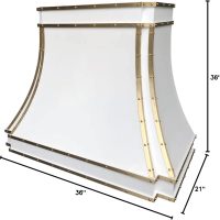 SINDA Hand-Hammered Stainless Steel Vent Hood Comes with SUS304 Professional Range Hood Insert, SRH33-4TRW3636W, 36"Wx36"H, Wall Mount, White Stainless Steel - Image 8