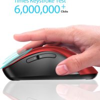 memzuoix 2.4G Wireless Mouse, 1400 DPI Mobile Optical Cordless Mouse with USB Receiver, Portable Computer Mice for Laptop, PC, Desktop, MacBook, 5 Buttons, Red - Image 3