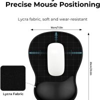 EooCoo Ergonomic Mouse Pad with Gel Wrist Rest Support Middle Concave Design, Relieve Wrist Pain Mousepad, Non-Slip Base for Laptop, Computer, Office Desk Accessories, Carpal Tunnel Syndrome - Image 6