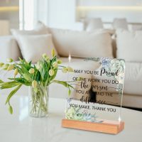 Thank You Gift for Coworker, May You Be Proud of the Work Do Farewell Resigning Employee Appreciation Gift for Colleague Anniversary Acrylic Sign(Bright Style) - Image 6