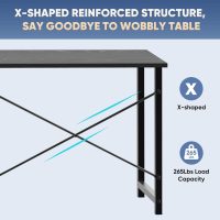 DUMOS 32 Inch Office Small Computer Desk Modern Simple Style Writing Study Work Table for Home Bedroom - Wood Black - Image 5