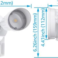 LEONLITE COB LED Security Light, Motion Sensor Flood Lights Outdoor, Aluminum, 3 Modes Motion Detector+Dusk to Dawn+Switch Control, 100-277V, Adjustable 2-Head, IP65, 5000K Daylight, ETL, White - Image 6