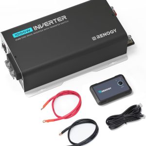 Renogy Inverter PUH, 1000W Pure Sine Wave Power Inverter with UPS Transfer Switch & Bluetooth, 12V DC to 120V AC Converter for RV, Truck, Home,Camping - 2000W Surge Power, Remote Monitoring