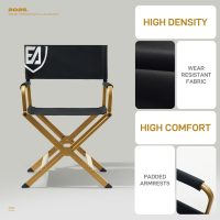 EVER ADVANCED Aluminum Directors Chair, Folding Studio Movie Chairs Camping Event Vendor Chair, 19" Seat Height Black Fabric/Golden Frame, Support 350lbs - Image 8