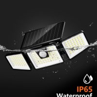 INCX Solar Lights Outdoor Waterproof, 3000 LM 156 LED Motion Sensor Outdoor Lights, 3 Heads Solar Powered Security Flood Light Motion Detected Spotlight for Patio Garage Yard Entryways, 2 Pack Black - Image 3