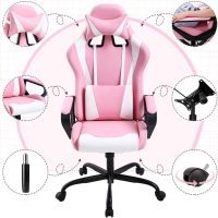 Gaming Chair Office Chair Desk Chair Ergonomic Executive Swivel Rolling Computer Chair with Lumbar Support, Pink - Image 4