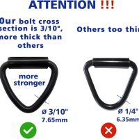 BUSY-CORNER Tie Down Anchors for Trailer, Warehouse, Boat, 10 PCS of Heavy Duty Steel V Ring Bolts, Pickups Truck Accessories(Black) - Image 2