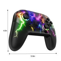 VOYEE Switch Controllers Compatible with Switch/Lite/OLED/PC Windows, 1000mAh Programmable RGB Lightning LED, Wireless Pro Controller with One Key Pairing/Wake Up/Turbo/Vibration - Image 8