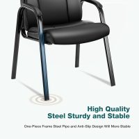 OLIXIS Waiting Room Chairs Set of 4, Leather Office Desk Reception Guest Stationary Side Chair with Padded Arms for Home Conference Lobby Area Meeting Church Medical Clinic Elderly Student - Image 6