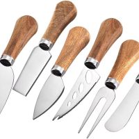 6 Piece Cheese Knives Set with Wooden Handle, Mini Steel Stainless Cheese knife set for Charcuterie anCheese spread, Perfect for Cheese Slicer and Butter Cutter - Image 7