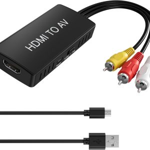 HDMI to RCA Converter, HDMI to AV Adapter for Old TV, RCA Composite Video Converter Supports PAL/NTSC for TV Stick, Roku, Android Box, DVD