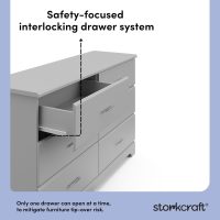 Storkcraft Brookside 6-Drawer Dresser (Pebble Gray) – GREENGUARD Gold Certified, Nursery & Kids Storage, Nursery Essentials, Kids Room Storage, Durable Bedroom Dresser - Image 6