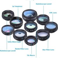 Apexel Phone Camera Lens-Macro Lens+Wide Lens+Fisheye Lens+Telephoto Lens+CPL/Flow/Radial/Star Filter+Kaleidoscope 3/6 Lens 10 in 1 Lens Kit +Remote Shutter for iPhone, Samsung,LG and Most Smartphones - Image 2