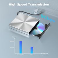External Blu Ray DVD Drive Burner, USB 3.0 and Type-C Optical Slim Bluray CD DVD Reader Writter for Laptop Desktop PC Compatible with MacBook OS Windows XP/7/8/10/11 Linux - Image 2