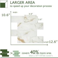 STICKGOO 10-Sheet Subway Tile Peel and Stick Backsplash, Self Adhesive Vinyl Wall Tiles, Stick on Backsplash for Kitchen and Bathroom(Thicker Design) - Image 2