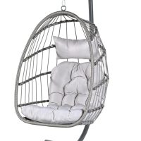 Econohome Hanging Egg Chair with Stand - Indoor/Outdoor Swing Hammock Chair with Plush, Washable Cushions, 350LBS Capacity, Ideal for Relaxation in Bedrooms, Balconies, Gardens, and Patios - Image 7