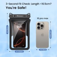 Niveaya Double Space Waterproof Phone Pouch (2-Pack) - IPX8 Cell Phone Dry Bag for Beach, Kayak, Cruise Travel Essentials - Compatible with iPhone 16/15/14 Pro Max & Galaxy S25/S24 Ultra (up to 8.3") - Image 5