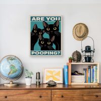 Funny Bathroom Wall Art Black Cat Restroom Wall Poster Toilet Humor Art Print Home Bathroom Decor 8X10 Inches - Image 5