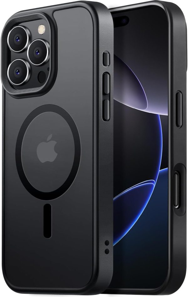 Magnetic for iPhone 16 Pro Case Fits MagSafe 16FT Drop Resistant Matte Skin Feeling Back Cover Shockproof Slim Fit for iPhone 16 Pro Phone Case 6.3 inch，Black Titanium