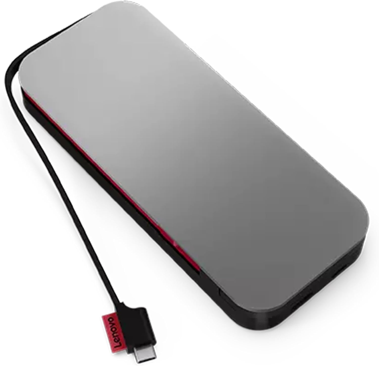 Lenovo Go USB-C Laptop Power Bank (20000 mAh) – 65W – USB-C and USB-A Ports – Fast Charging Portable Power Station with Integrated Cable – Model PBLG2W – Storm Grey