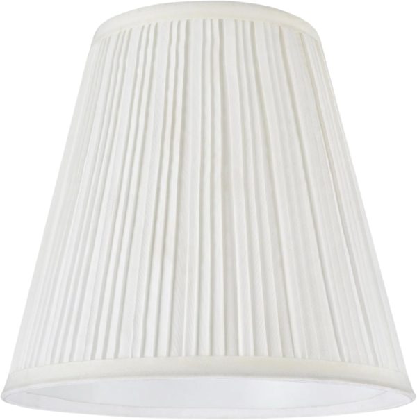 Aspen Creative 33004A, Transitional Pleated Empire Spider Construction Lamp Shade in Off White, 9" wide (5" x 9" x 8-1/2")