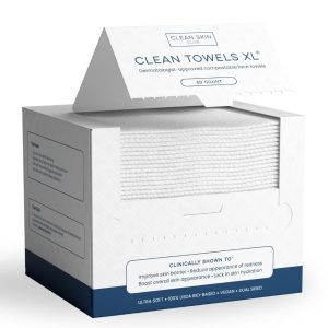 Clean Skin Club Clean Towels XL®, 100% USDA Biobased Face Towel, Disposable Face Towelette, Eczema Association Accepted, Makeup Remover Dry Wipes, Ultra Soft, 50 Count