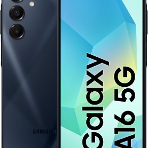 Samsung Galaxy A16 5G, Android Smartphone, Dual SIM Mobile Phone, 4GB RAM, 128GB Storage, Blue Black with Fast Charger Bundle Offer