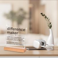 Appreciation Gifts for Leader Boss Mentor Coworker Teacher Difference Maker Gift Difference Maker Definition Clear Desk Decorative Sign Acrylic Sign With Stand for Desk Table Shelf - Image 5