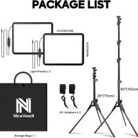 2-Pack Photography Lighting Kit, NiceVeedi 22W LED Video Light Kit, 2900-7000K Dimmable Studio Light with Tripod Stand, 73" Stream Light for Video Recording - Image 7