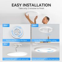 6PACK 3200lm LED Flush Mount Ceiling Light, Super Slim 12 inch LED Ceiling Light, 5000K Daylight LED Ceiling Light for Bedroom, Living Room, Dining Room, Garage and Office (White, Six Pack) - Image 6