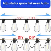 luckystyle 120FT LED Outdoor String Lights with 30+2 Edison Shatterproof Waterproof Bulbs, 2700K Commercial Grade Patio Lights, Heavy Duty Outside Hanging Outdoor Lights for Garden Porch Deck Decor - Image 3