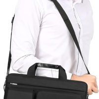 MOSISO Laptop Shoulder Bag, Computer Bag with 2 Raised&1 Flapover&1 Horizontal Pocket&Handle&Belt - Image 5