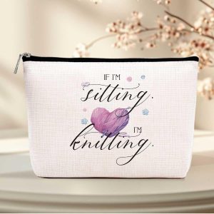 Funny Knitting Crocheting Bag Gifts for Crocheting Gifts Christmas Birthday Gift Humorous Novelty Present for Knitting and Crochet Beginner Crochet Lovers Crochet Makeup Bag