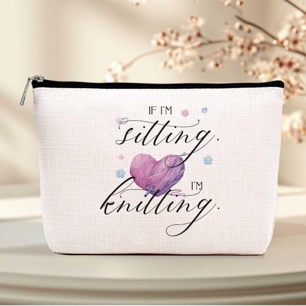 Funny Knitting Crocheting Bag Gifts for Crocheting Gifts Christmas Birthday Gift Humorous Novelty Present for Knitting and Crochet Beginner Crochet Lovers Crochet Makeup Bag