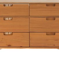 Walker Edison Sloane 6-Drawer Groove Handle Solid Wood Dresser, 52 Inch, Caramel - Image 4