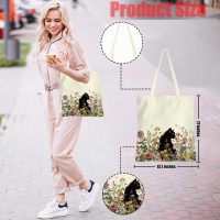 Cat Lovers Gifts Tote Bag Strawberry Beach Shopping Bags Cat Mom Gifts - Image 2