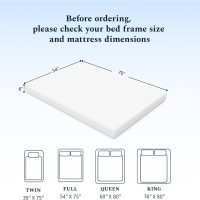 Full Mattress, 6 Inch Memory Foam Mattress in a Box, Fiberglass Free Full Size Mattresses for Pressure & Pain Relief, Soft and Comfortable - Image 2