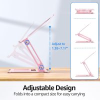 Urmust Laptop Stand for Desk Aluminum Computer Stand Riser Holder for Laptop Compatible with MacBook Air Pro, Dell, HP, Lenovo Samsung, Alienware All Laptops 11-15.6"(Pink) - Image 4