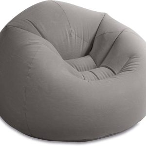 INTEX 68579EP Beanless Bag Inflatable Lounge Chair: Corduroy Textured Flocking – Durable Vinyl – Folds Compactly – 220lb Weight Capacity – 45" x 45" x 28"
