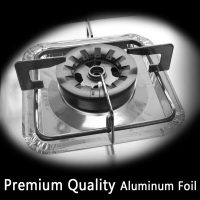 Aluminum Foil Gas Stove Burner Liners, 50 Pack Stove Burner Covers Disposable Square Stove Bib Liners Gas Rangetop Protectors Cooktop Replacement Keep Stove Clean Square 8.5" - Image 5