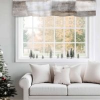Valances for Windows Watercolor Brown White Graffiti Window Valance Rod Pocket Modern Art Window Treatment Decor Curtain for Kitchen Living Room Bedroom 54" x 18" - Image 4